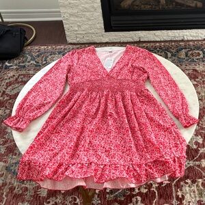 Elegant Long Sleeve Floral Dress in Red by [Brand]